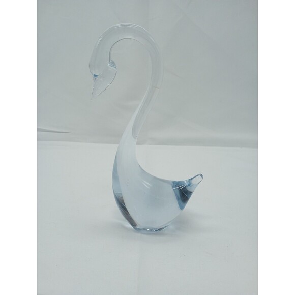 Art Glass Swan Pale Blue Hand Blown Murano Style MCM Mid Century SOMMERSO - Picture 9 of 12